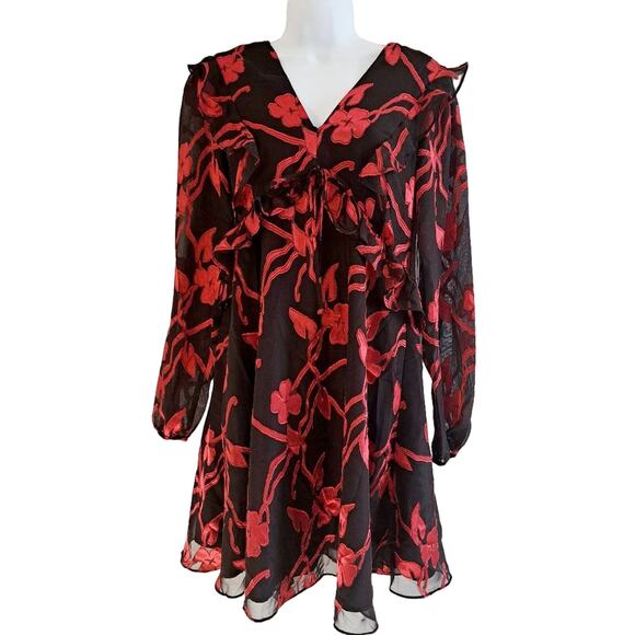 Kensie Floral Print Ruffled Dress - Picture 1 of 11